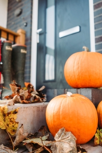 Halloween front door at show home