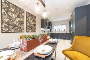 Photograph of a modern kitchen dining area in a new Cavanna home