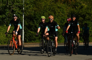 Cavanna fundraising cyclists on the road